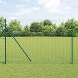vidaXL Hek met Paal Groen 0,4 x 10 m Staal en PVC