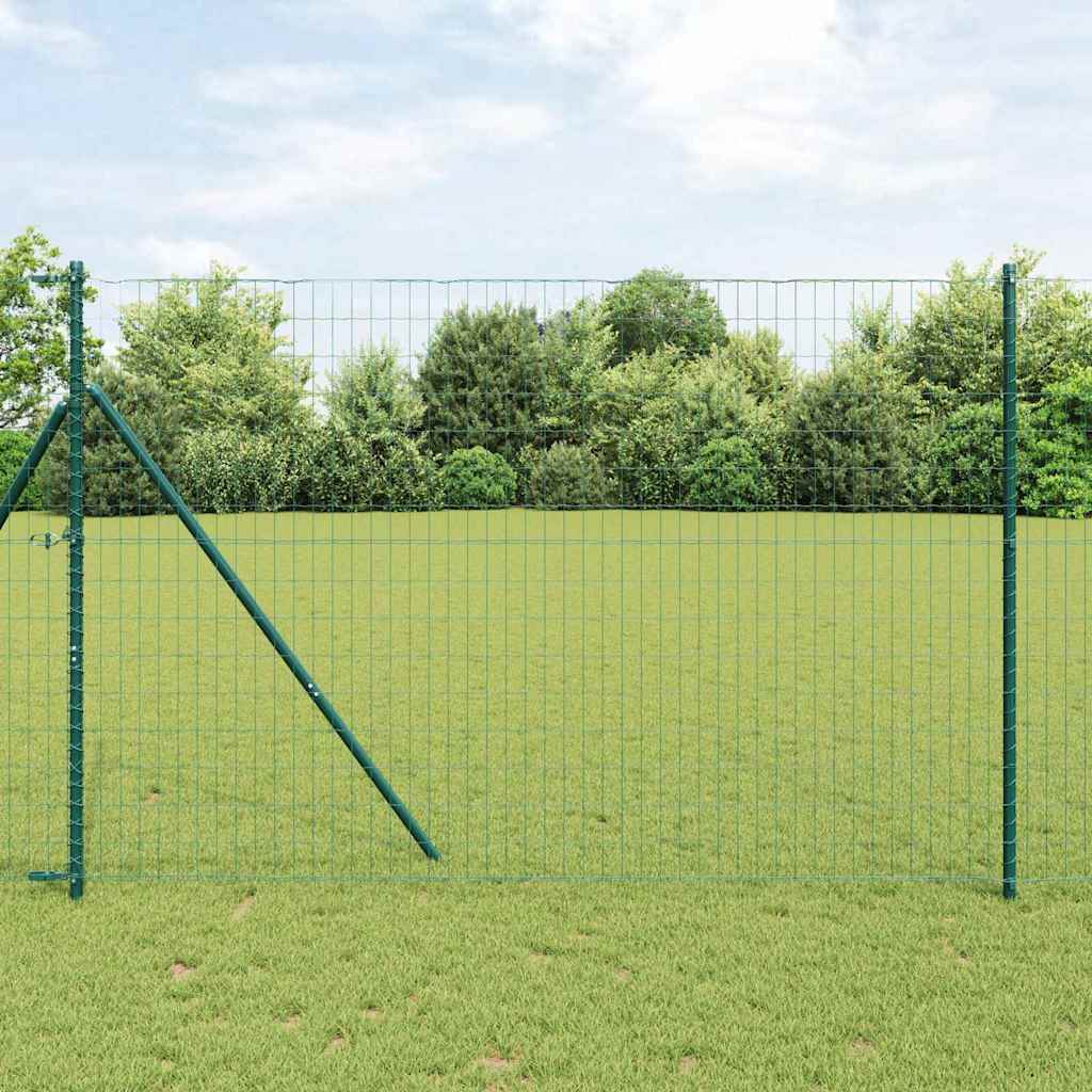 vidaXL Hek met Paal Groen 0,4 x 10 m Staal en PVC