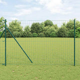 vidaXL Hek met Paal Groen 0,4 x 10 m Staal en PVC