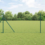 vidaXL Hek met Paal Groen 0,4 x 10 m Staal en PVC