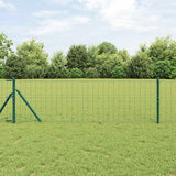 vidaXL Hek met Paal Groen 0,4 x 10 m Staal en PVC