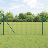 vidaXL Hek met Paal Groen 0,4 x 10 m Staal en PVC