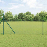vidaXL Hek met Paal Groen 0,4 x 10 m Staal en PVC