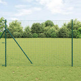 vidaXL Hek met Paal Groen 0,4 x 10 m Staal en PVC