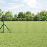 vidaXL Hek met Paal Groen 0,4 x 10 m Staal en PVC