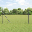 vidaXL Fence with Post Green 0.4 x 10 m Steel and PVC