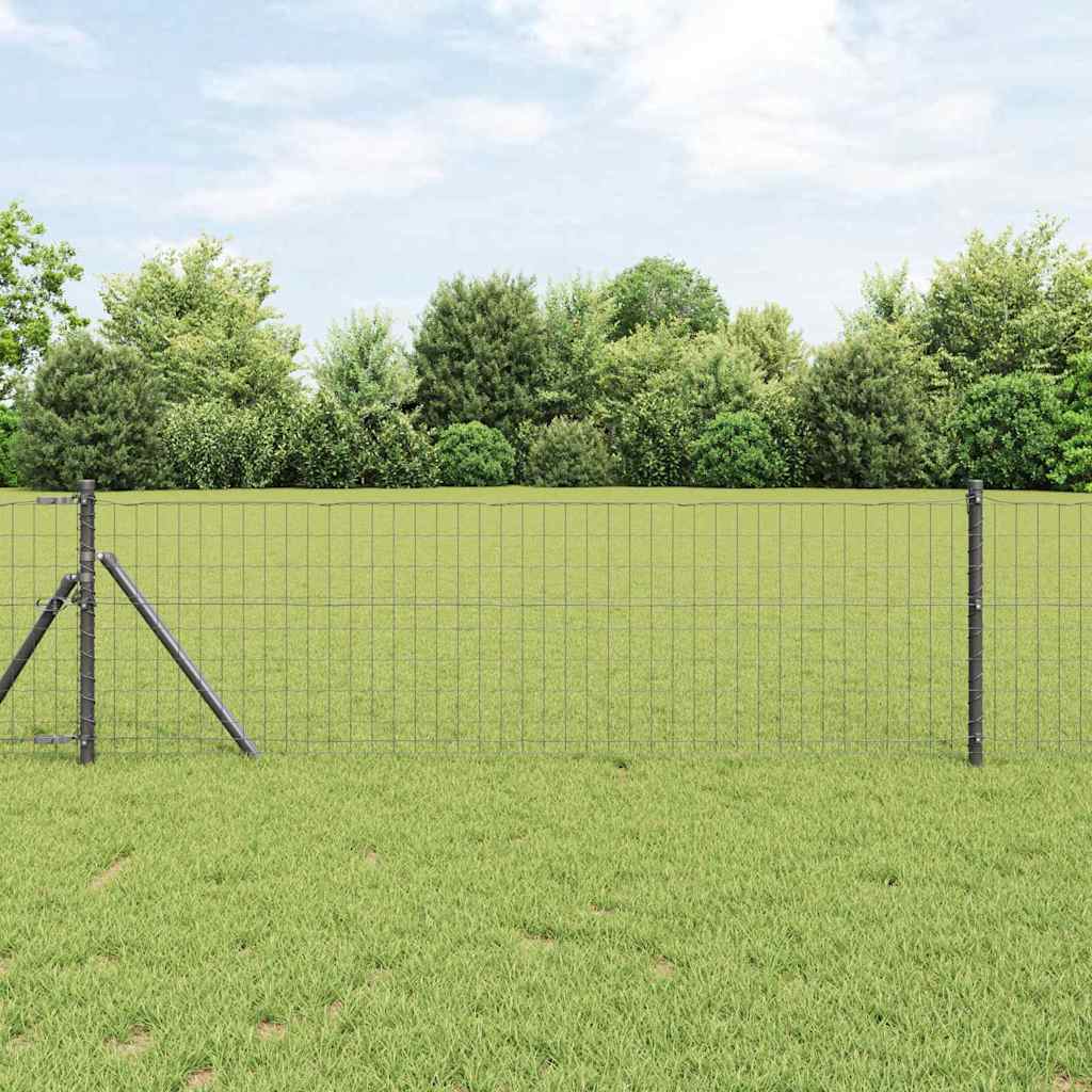 vidaXL Hek met Paal Groen 0,4 x 10 m Staal en PVC