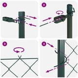 vidaXL Hekpaal. Groen 10 x 0,4 m (40 x 40 mm gaas) Staal en PVC