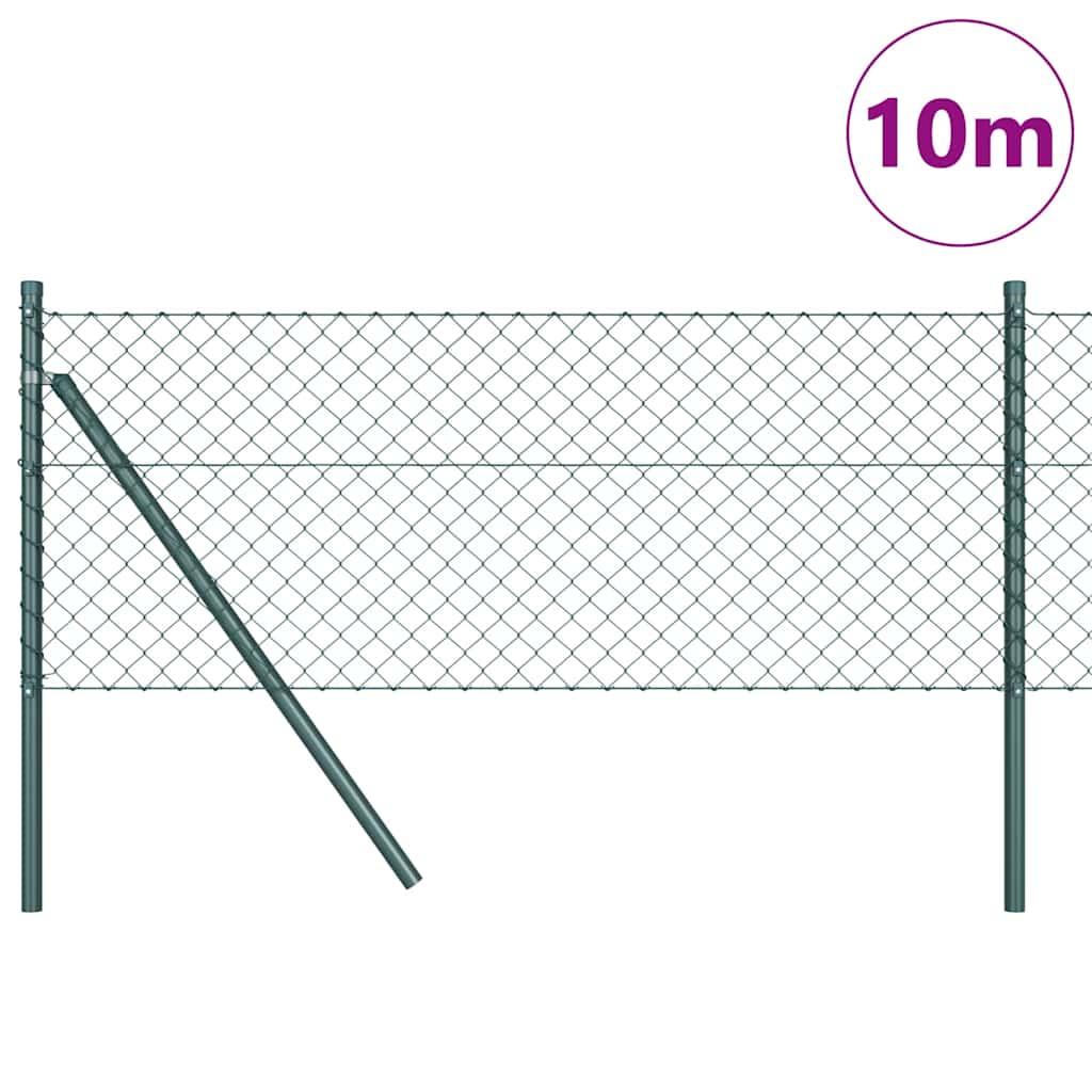 vidaXL Hekpaal. Groen 10 x 0,4 m (40 x 40 mm gaas) Staal en PVC