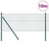 vidaXL Hekpaal. Groen 10 x 0,4 m (40 x 40 mm gaas) Staal en PVC