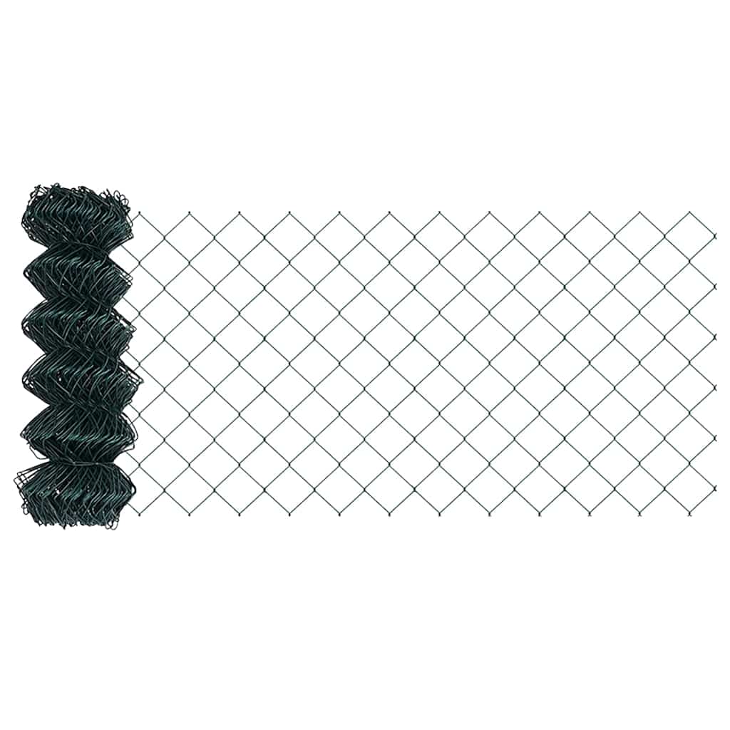 vidaXL Hekpaal. Groen 10 x 0,4 m (40 x 40 mm gaas) Staal en PVC