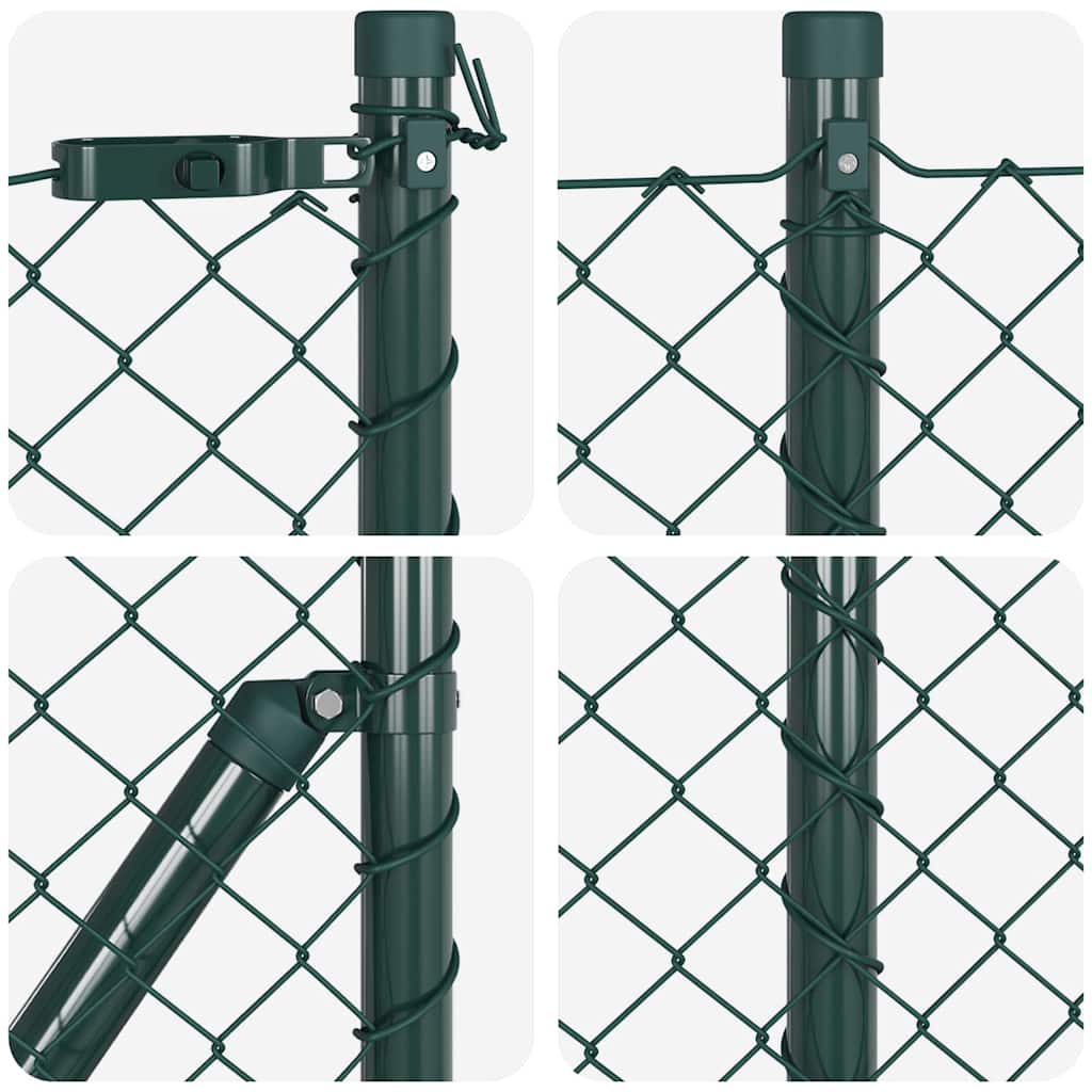 vidaXL Hekpaal. Groen 10 x 0,4 m (40 x 40 mm gaas) Staal en PVC