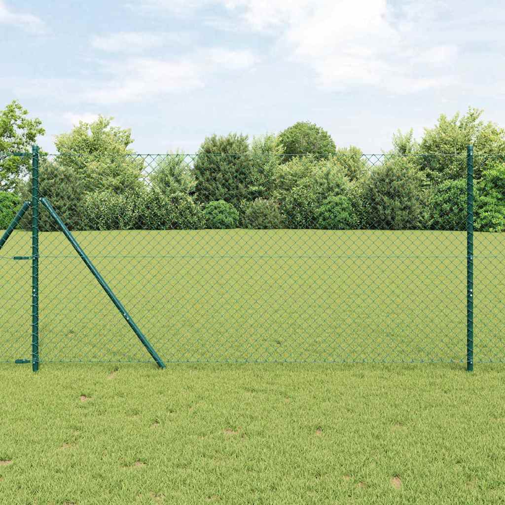 vidaXL Hekpaal. Groen 10 x 0,4 m (40 x 40 mm gaas) Staal en PVC