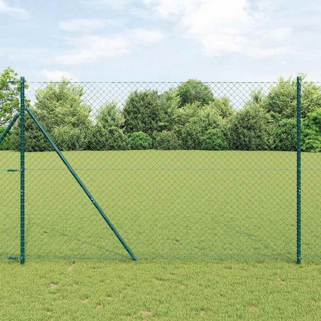 vidaXL Hekpaal. Groen 10 x 0,4 m (40 x 40 mm gaas) Staal en PVC