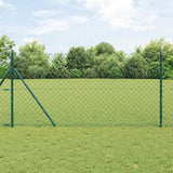 vidaXL Hekpaal. Groen 10 x 0,4 m (40 x 40 mm gaas) Staal en PVC