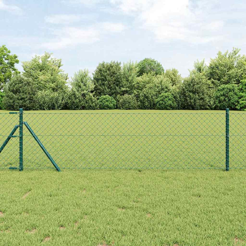 vidaXL Hekpaal. Groen 10 x 0,4 m (40 x 40 mm gaas) Staal en PVC