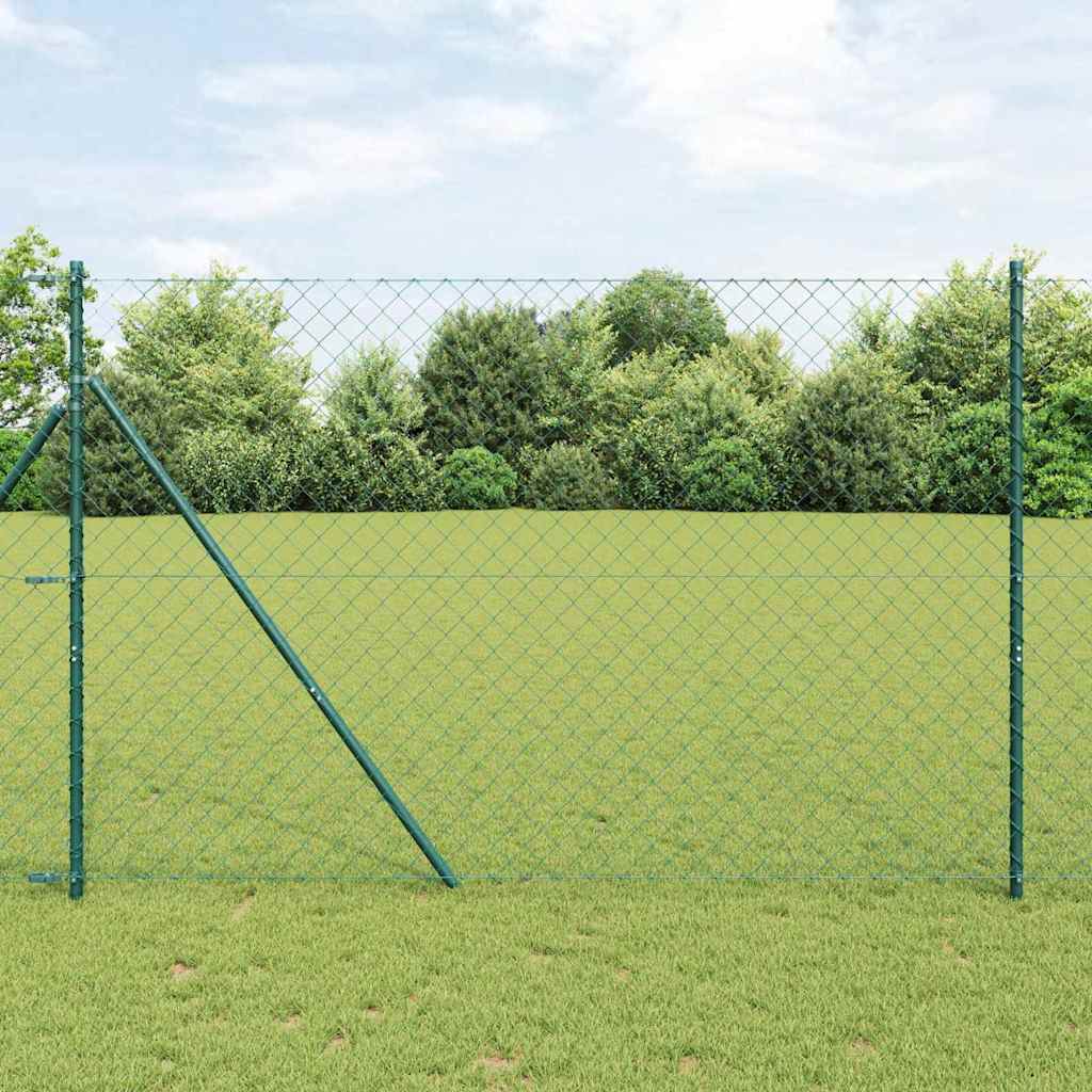 vidaXL Hekpaal. Groen 10 x 0,4 m (40 x 40 mm gaas) Staal en PVC