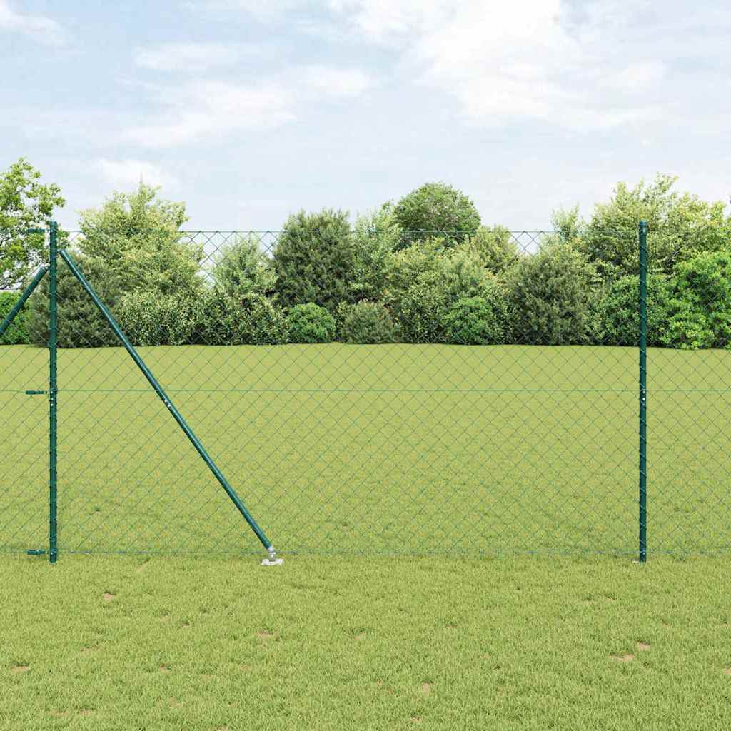 vidaXL Hekpaal. Groen 10 x 0,4 m (40 x 40 mm gaas) Staal en PVC
