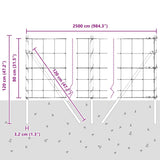vidaXL Hekpaal. Ge galvanized 25 x 0,8 m Staal