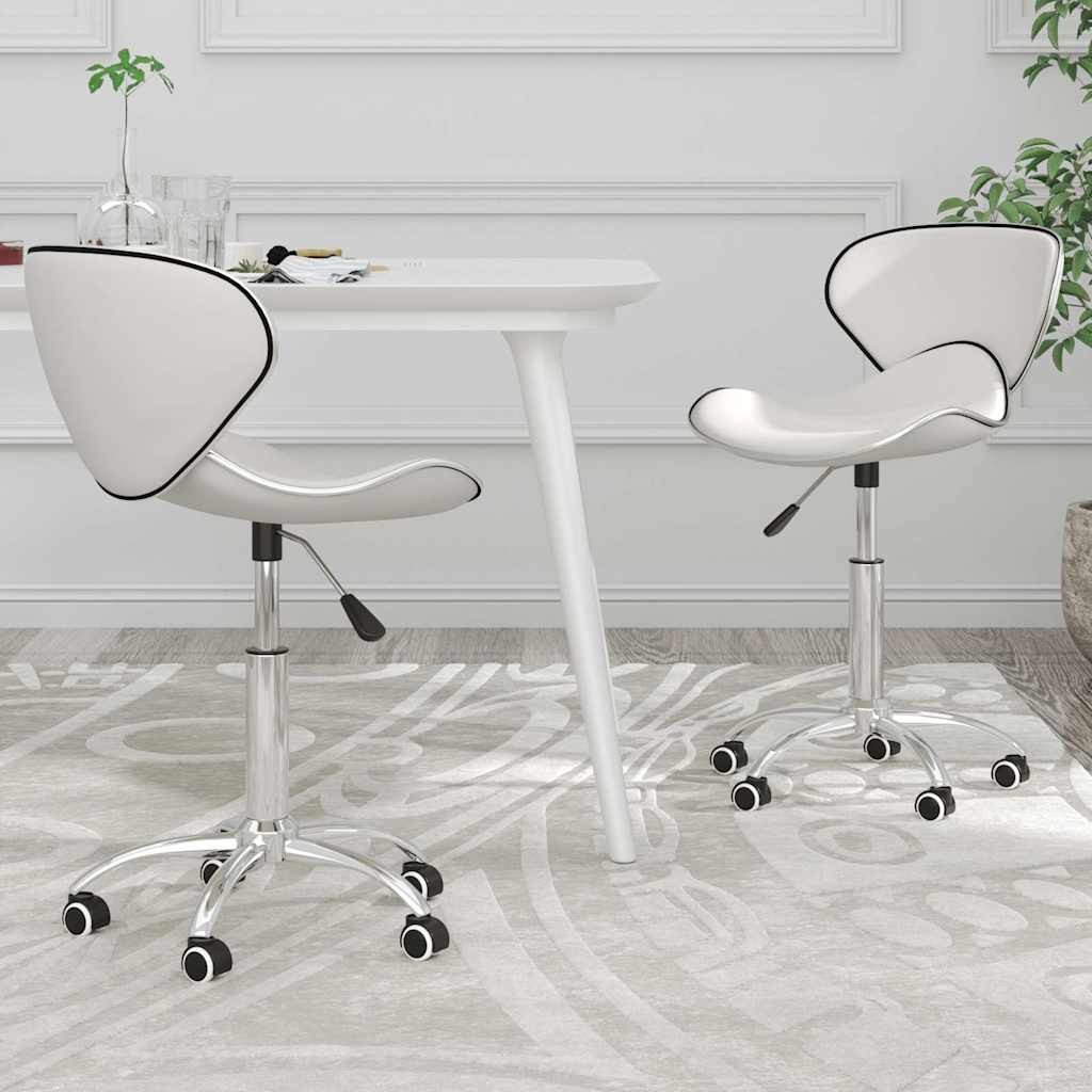 vidaXL Eetkamerstoelen draaibaar 4 st kunstleer wit