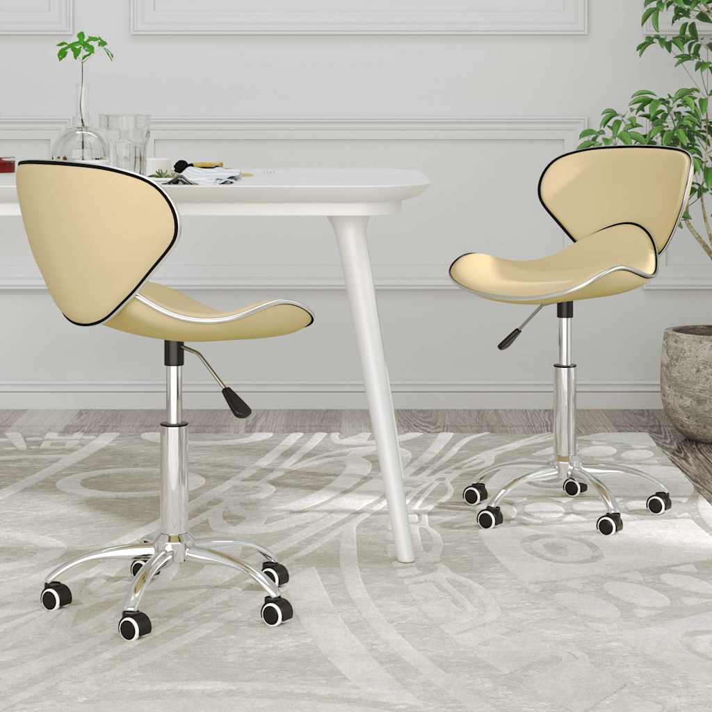 vidaXL Eetkamerstoelen draaibaar 4 st kunstleer wit