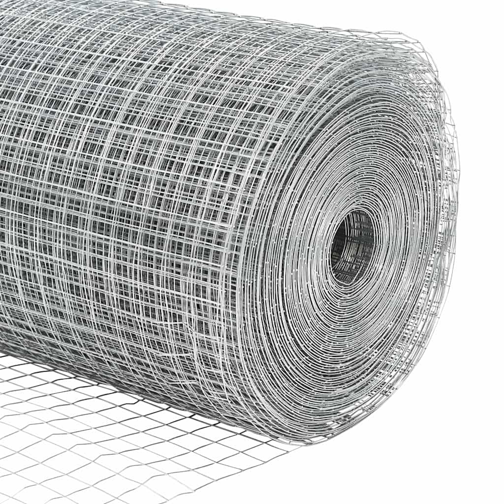 vidaXL Hekpaal. Zilver 10 x 0,4 m (12 x 12 mm gaas) Staal
