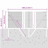 vidaXL Hekpaal. Zilver 10 x 0,4 m (12 x 12 mm gaas) Staal
