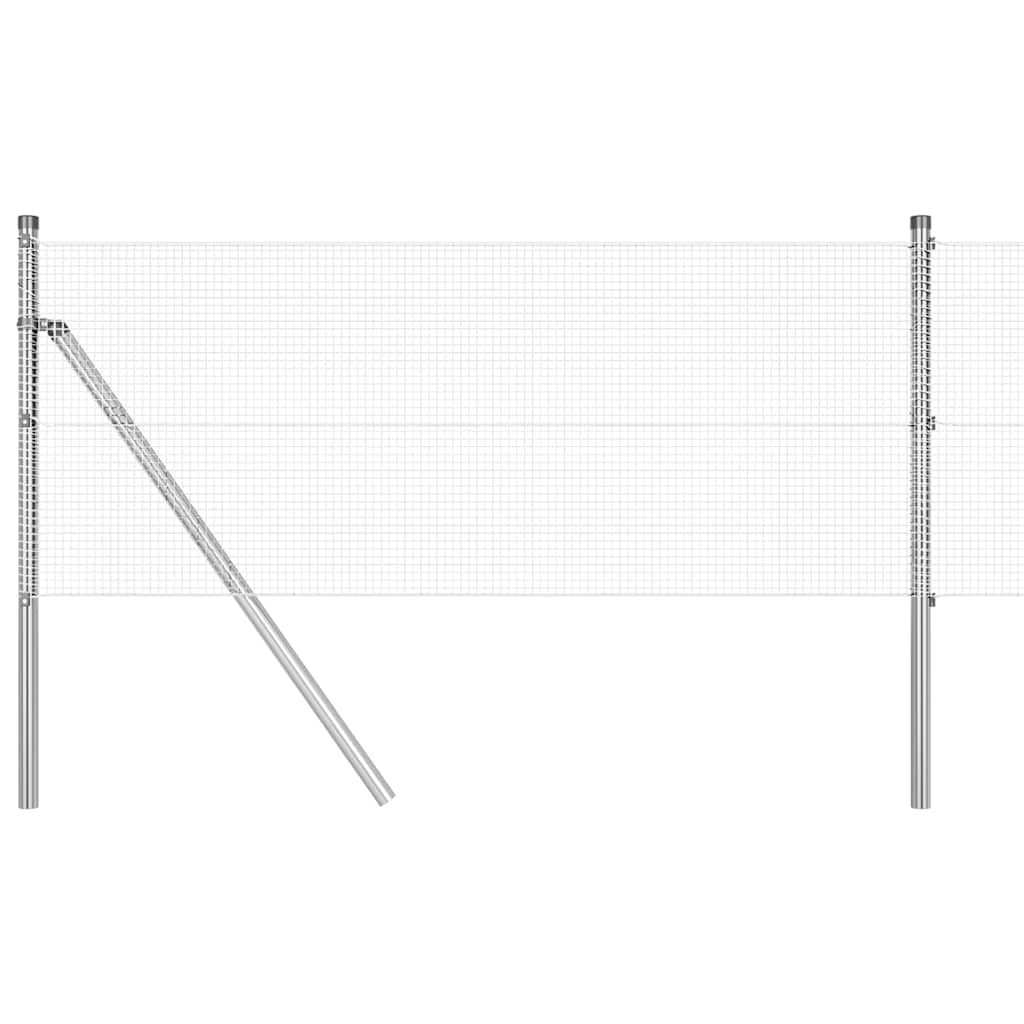 vidaXL Hekpaal. Zilver 10 x 0,4 m (12 x 12 mm gaas) Staal