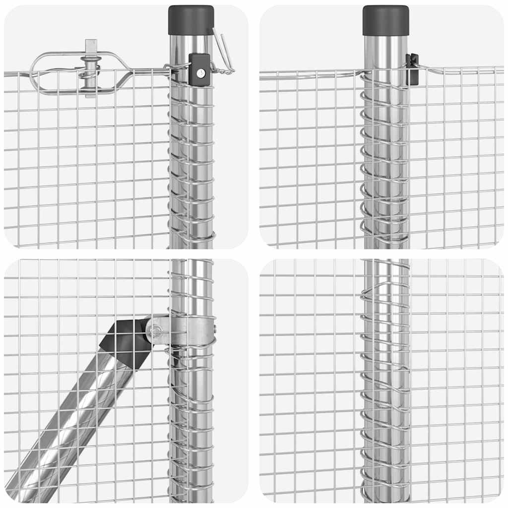 vidaXL Hekpaal. Zilver 10 x 0,4 m (12 x 12 mm gaas) Staal