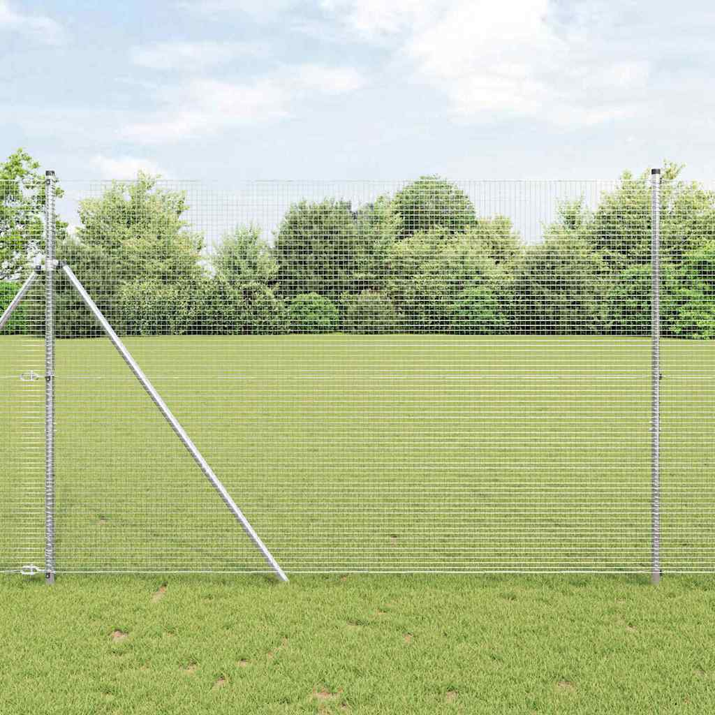 vidaXL Hekpaal. Zilver 10 x 0,4 m (12 x 12 mm gaas) Staal