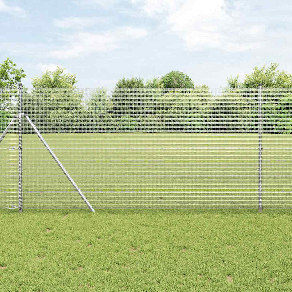 vidaXL Hekpaal. Zilver 10 x 0,4 m (12 x 12 mm gaas) Staal