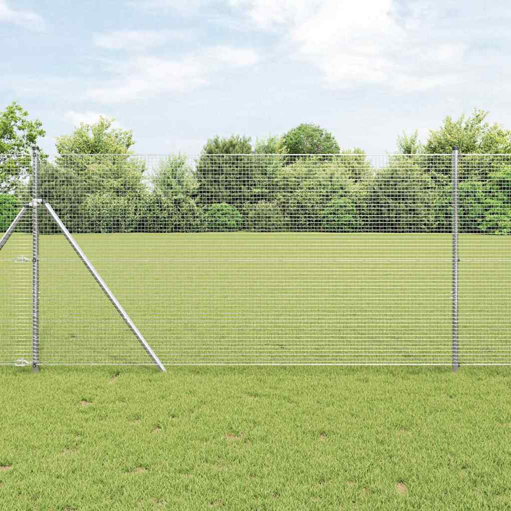 vidaXL Hekpaal. Zilver 10 x 0,4 m (12 x 12 mm gaas) Staal