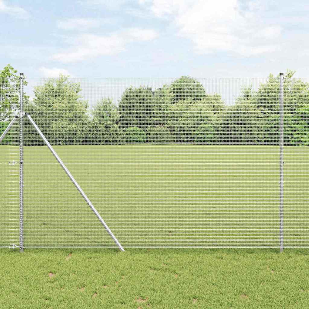 vidaXL Hekpaal. Zilver 10 x 0,4 m (12 x 12 mm gaas) Staal