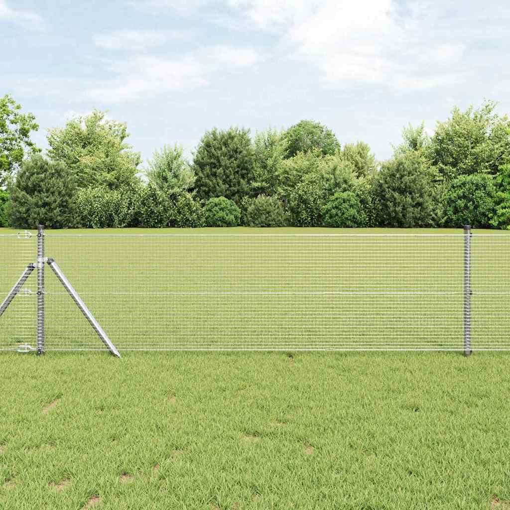 vidaXL Hekpaal. Zilver 10 x 0,4 m (12 x 12 mm gaas) Staal