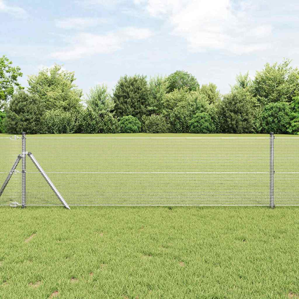 vidaXL Hekpaal. Zilver 10 x 0,4 m (12 x 12 mm gaas) Staal