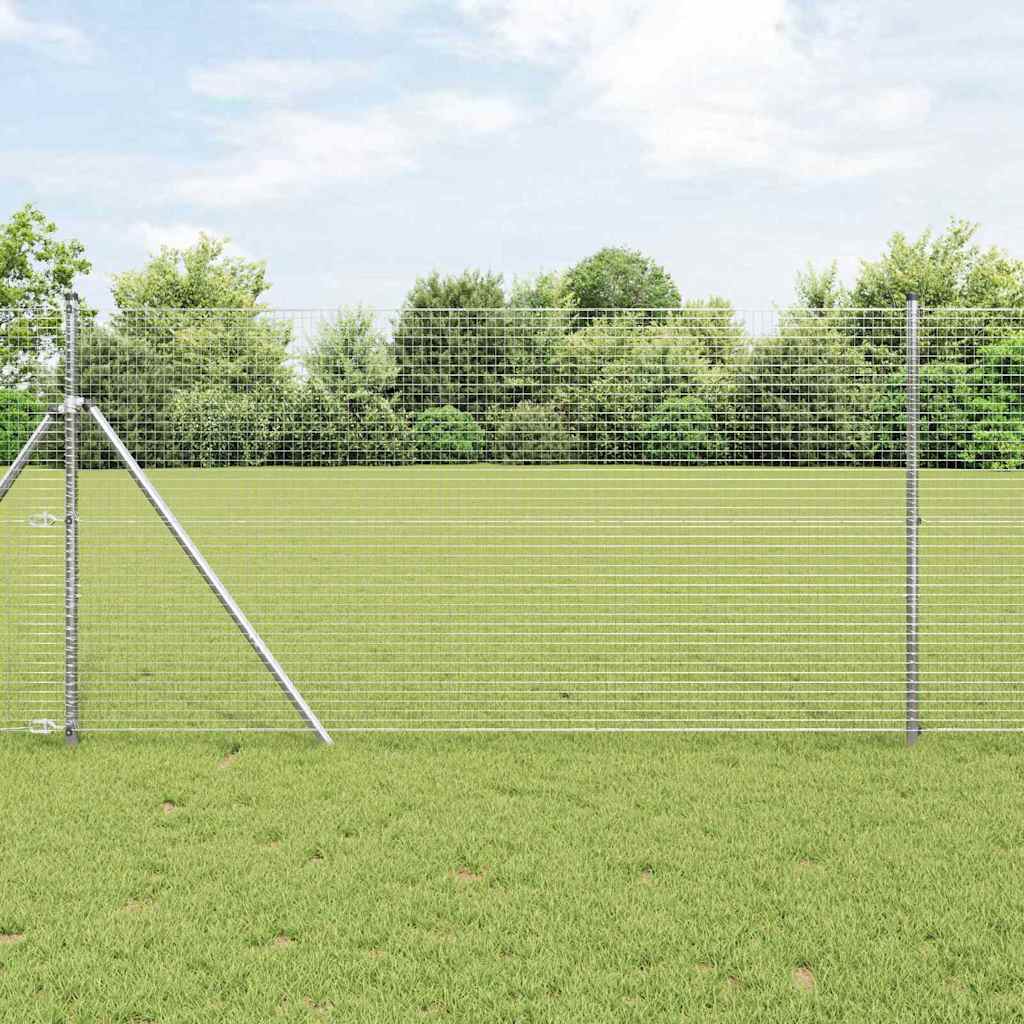 vidaXL Hekpaal. Zilver 10 x 0,4 m (12 x 12 mm gaas) Staal