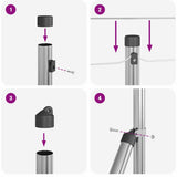vidaXL Fence Post. Silver-coloured