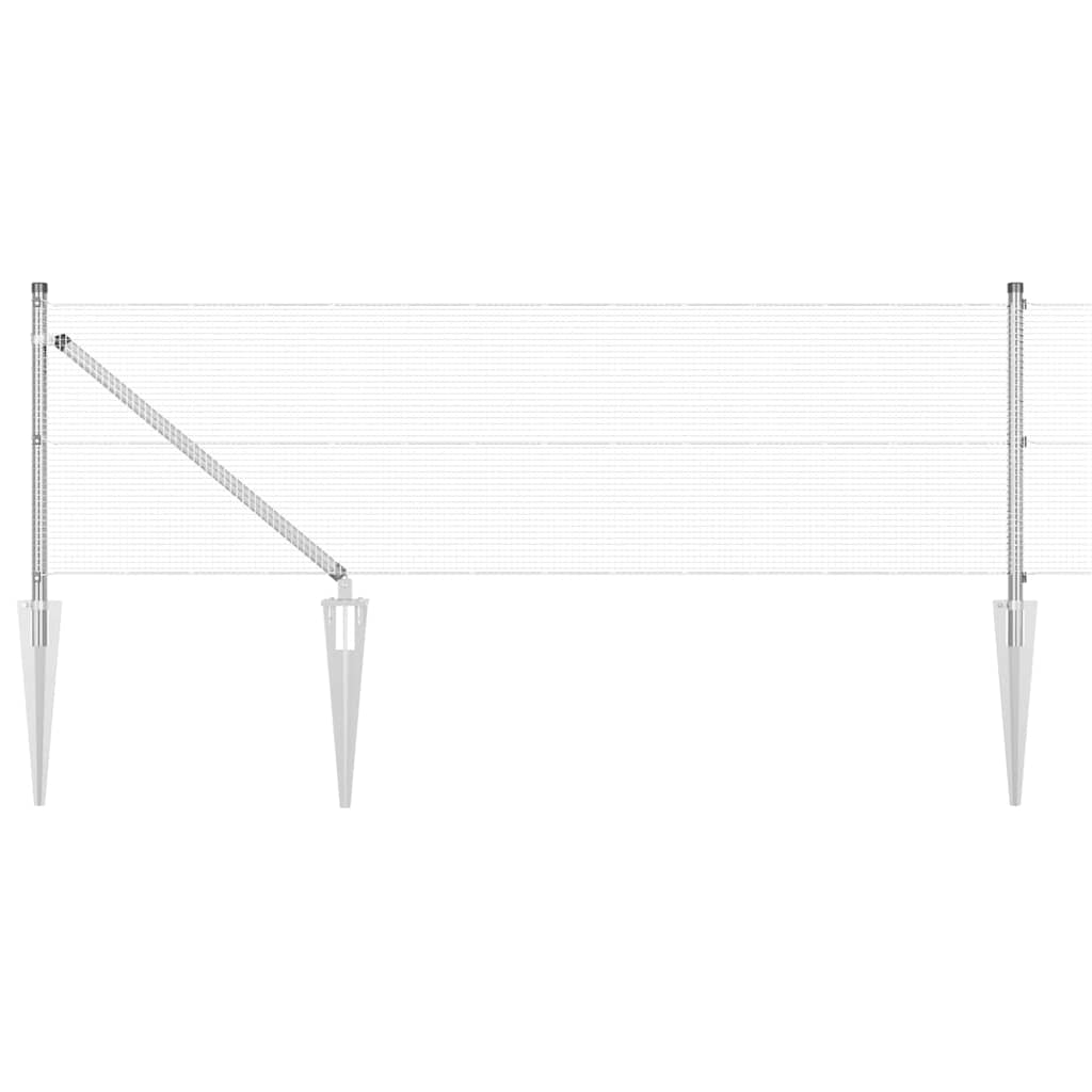 vidaXL Fence Post. Silver-coloured