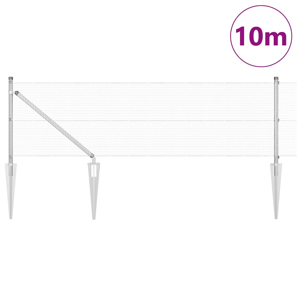 vidaXL Fence Post. Silver-coloured