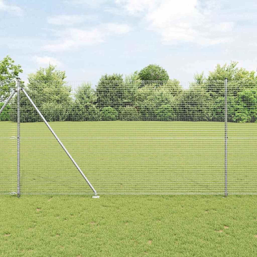 vidaXL Fence Post. Silver-coloured