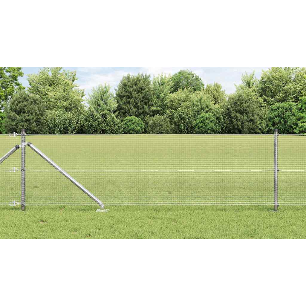 vidaXL Fence Post. Silver-coloured