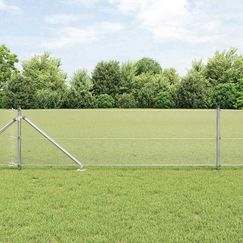 vidaXL Fence Post. Silver-coloured