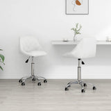 vidaXL Eetkamerstoelen draaibaar 4 st kunstleer wit