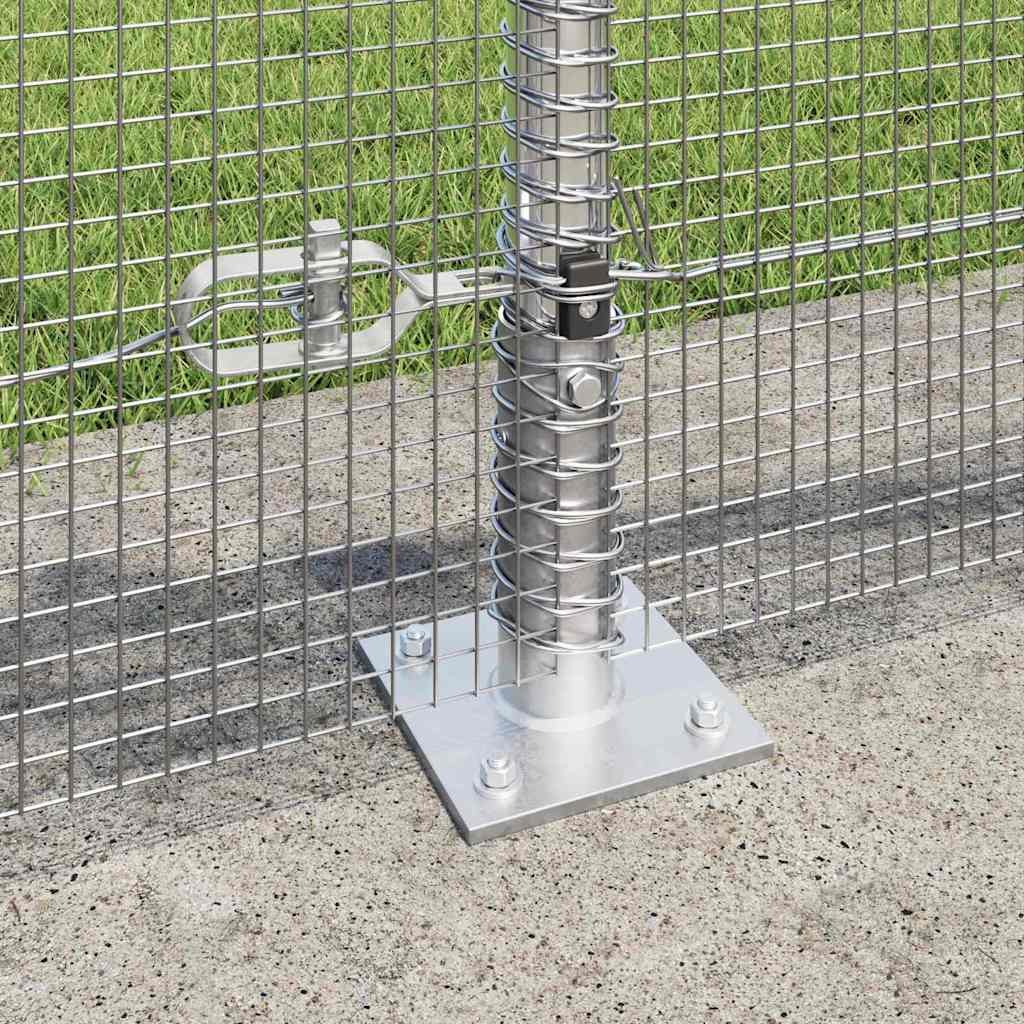 vidaXL Fence Post. Silver-colored