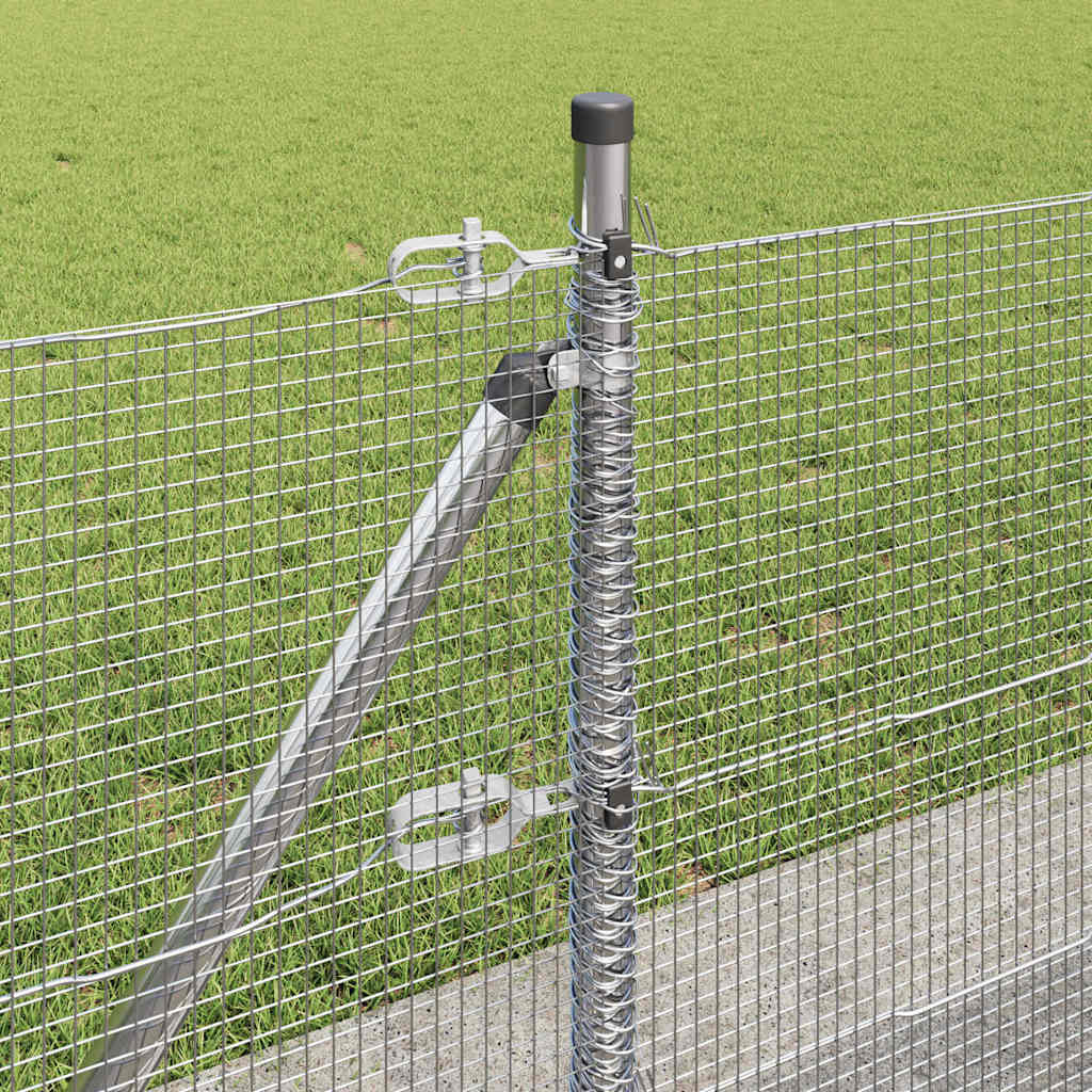 vidaXL Fence Post. Silver-colored