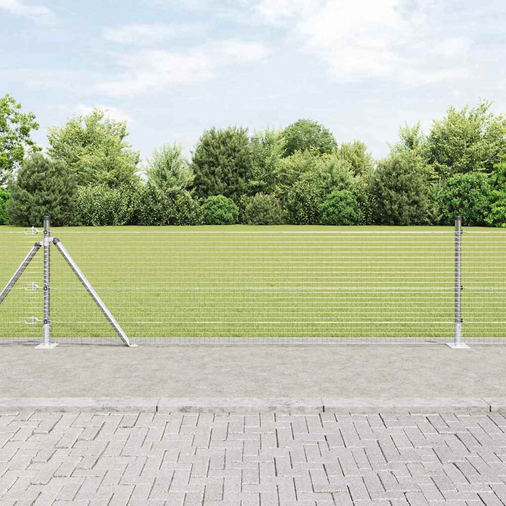 vidaXL Fence Post. Silver-colored