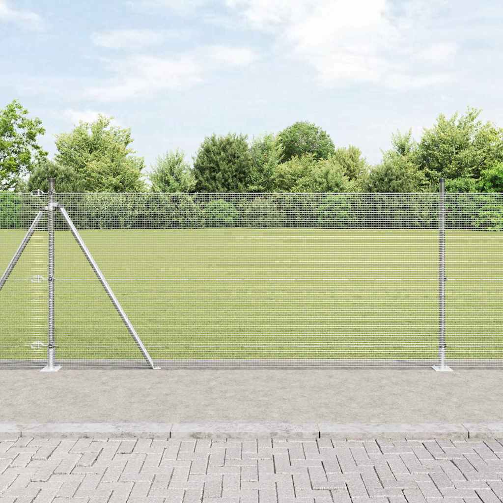 vidaXL Fence Post. Silver-colored