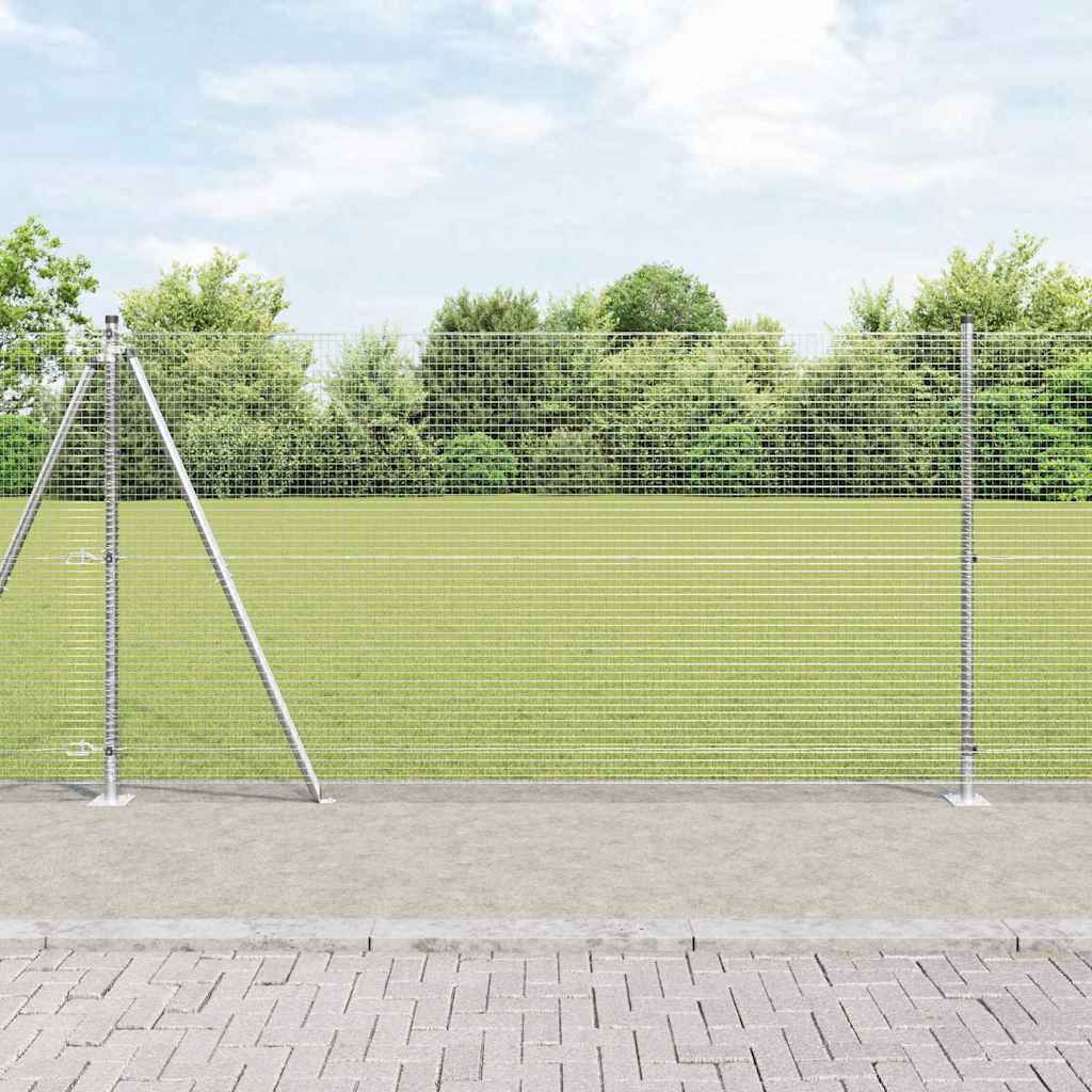 vidaXL Fence Post. Silver-colored