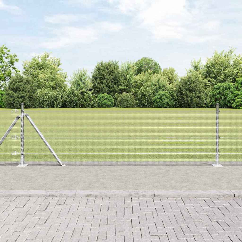 vidaXL Fence Post. Silver-colored