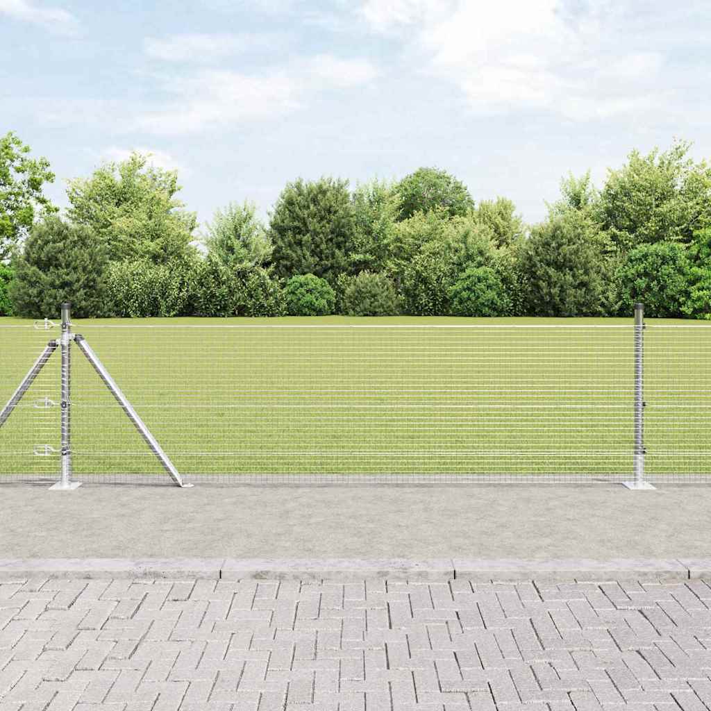 vidaXL Fence Post. Silver-colored